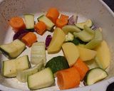 A picture of step 2 of Lemon and Herb Roast chicken and Vegetables.