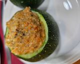 Foto del paso 8 de la receta Calabacín relleno de crema de mejillones y gambas