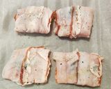 Foto del passaggio 4 della ricetta Trancio di Salmone con lardo di colonnata su letto di zucca