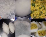A picture of step 6 of Pitha with peanut chutni.