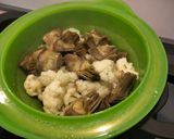 A picture of step 1 of Steamed Vegetables with Honey Mustard Sauce.