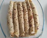 Une image de l'étape 2 de Gratin de crêpes jambon et fromage.