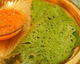 A picture of step 8 of PALAK NEER DOSA | SPINACH NEER DOSA WITH ONION TOMATO CHUTNEY.