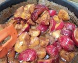 A picture of step 13 of Pork Shoulder with Mustard, Spiced Plums, and Orange Sweet Potato Mash.