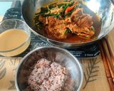 รูปขั้นตอนการทำที่ 6 ของ แกงเผ็ดกระดูกซุปบูลโกกิโคชูจัง🌶🍖 style by barbie👩🏼🍳