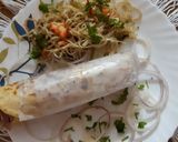 A picture of step 3 of Chicken Chowmin roll.