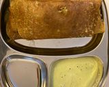 A picture of step 6 of Pesarattu masala dosa.