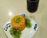 A picture of step 1 of Rice/beans with salad.