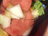 Fruit with sugar syrup
