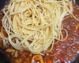 A picture of step 5 of Spicy Tomato and Ground Beef Spaghetti.