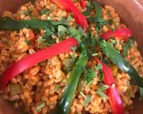 A picture of step 3 of Bulgur with Tomatoes (Bulgur bi Banadora).