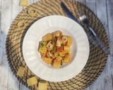 Foto del passaggio 4 della ricetta Calamarata di pesce spada con pesto di pomodori secchi