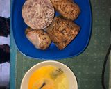 A picture of step 1 of Arrow root/Taro in Egg wash- Breakfast.