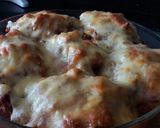 Foto del paso 2 de la receta: Papas rellenas de panceta y Cheddar gratinadas con bolognesa 🥔