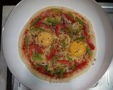 A picture of step 3 of Egg Pan Pizza#worldwideeggs.