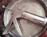 A picture of step 2 of Sabudana Idiyappam with sweet coconut chutney.