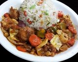 A picture of step 4 of Schezwan chilli chicken & fried rice.
