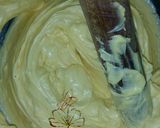 A picture of step 1 of #bakecake multicolored marble birthday cake.