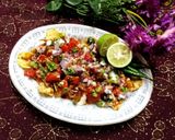 A picture of step 3 of Potato chips Chaat.