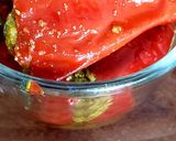 A picture of step 1 of Bharwa lal mirch ka achar.