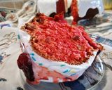 Φωτογραφία βήματος 4 της συνταγής Κέικ "red velvet" με αποξηραμένα φρούτα και κρέμα λεμονιού