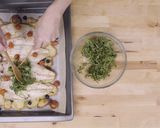 A picture of step 4 of Roasted rosemary sea bass.