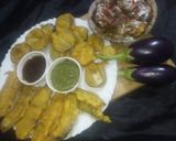 बेसन पकौड़ीया और बैगनी चाट (besan pakodiya aur begani chaat recipe in Hindi) रेसिपी चरण 7 फोटो