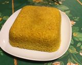Une image de l'étape 6 de Riz moulé à la pêche, vin blanc et curcuma.
