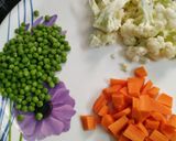 A picture of step 1 of Aloo kurma curry with vegetables.