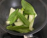 A picture of step 3 of Stir-fry Bok Choy with crispy garlic and oyster sauce.