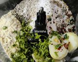 A picture of step 5 of Aloo Puri.