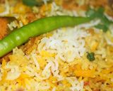 A picture of step 7 of Tikka baryani with national tikka masla.