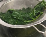 Foto del paso 4 de la receta Acelgas y espinacas salteadas con setas y jamón ibérico