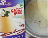 A picture of step 1 of Coconut barfi with china grass.