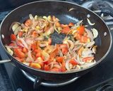 A picture of step 4 of Kadai Paneer Masala.