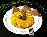 Foto del paso 3 de la receta: Tortilla de huevo con guisantes congelados