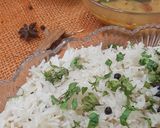 A picture of step 5 of Zeera rice.