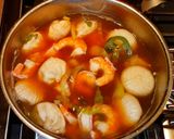 A picture of step 3 of Mike's Asian Chicken Dumpling Soup With Shrimp.