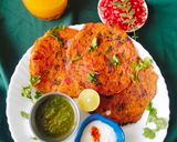A picture of step 3 of Beetroot suji oats chilla.