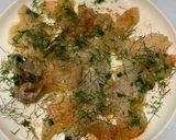 A picture of step 3 of Sea Bream Carpaccio with Wild Fennel.