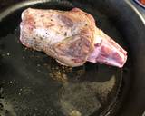 Slow cooked venison shank with chipolatas