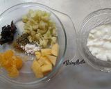 A picture of step 1 of Fruits & vegetable salad with alfalfa sprouts.