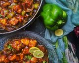 A picture of step 5 of Chilli Paneer.