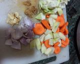 A picture of step 1 of Noodle Stew.