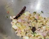 A picture of step 2 of Okra Amaranth Fry.