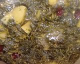 A picture of step 3 of Palak Aloo with Chapati.