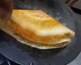 A picture of step 2 of Schezwan pav bhaji dosa.