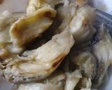 A picture of step 1 of Brinjal bhurta.