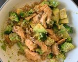 A picture of step 2 of Salmon Quinoa Broccoli Avocado Bowl.