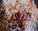 A picture of step 7 of Beetroot Pulao.